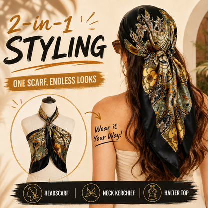 ✨ Vintage Silk Satin Head Scarf ✨