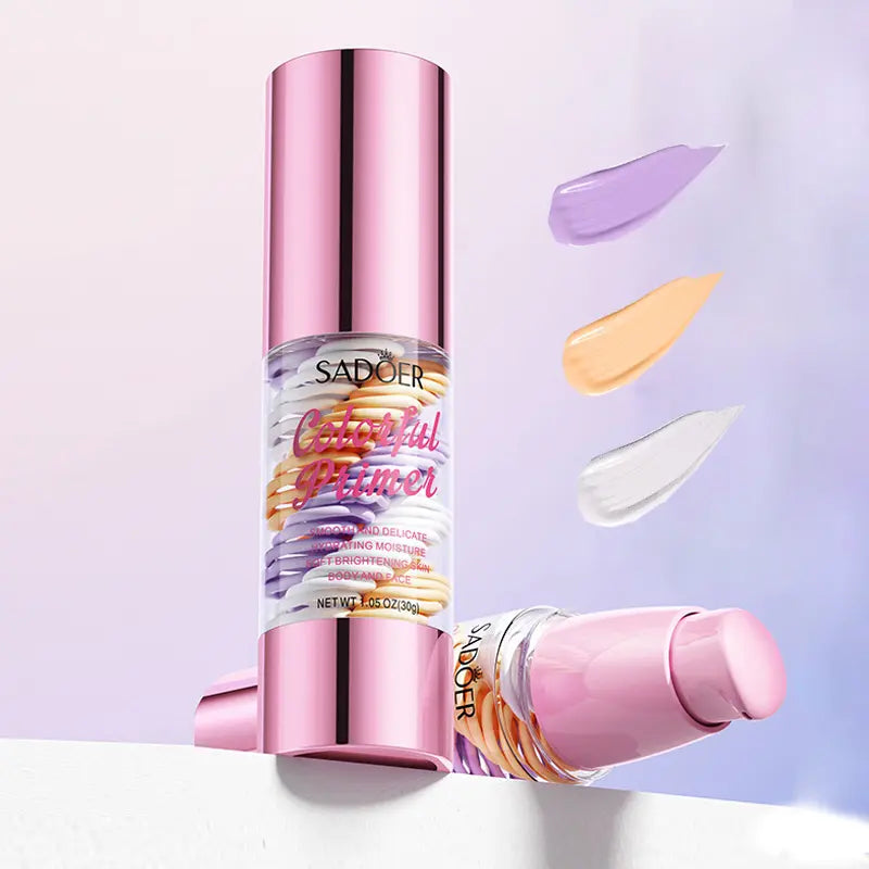 ✨ Rainbow 3-Color Primer | Smooth, Bright & Natural 🌸