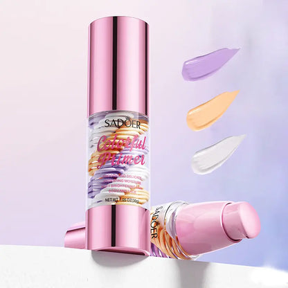 ✨ Rainbow 3-Color Primer | Smooth, Bright & Natural 🌸