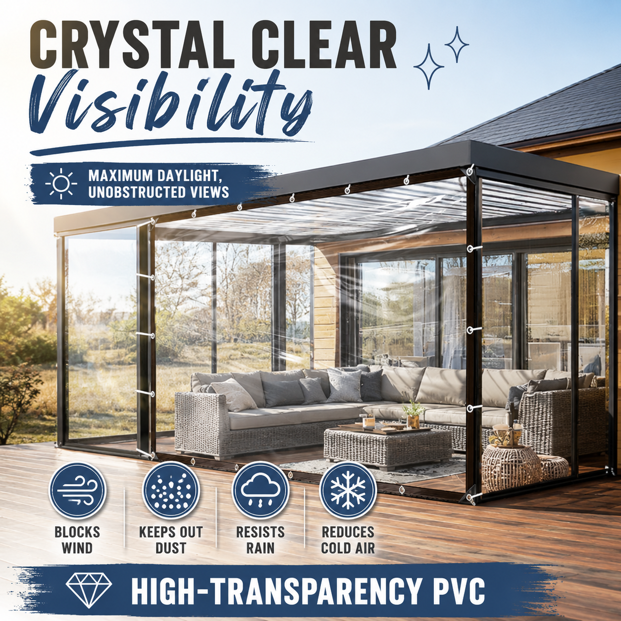 Heavy-Duty Clear Waterproof Tarp🌧️