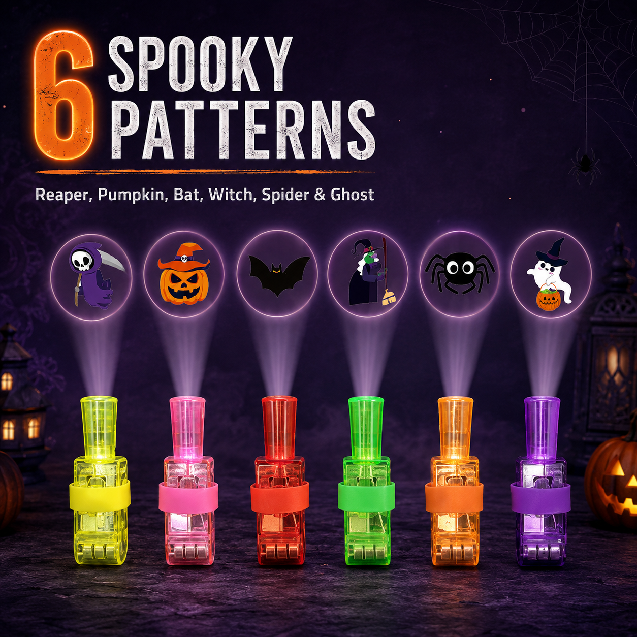 🎃 Spooky Pattern Finger Projector Lights (Set)