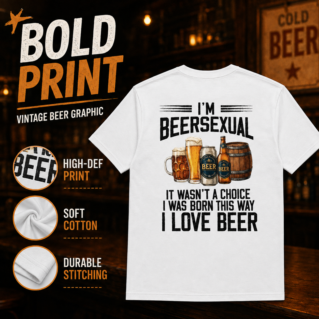 🍻 "I'm Beersexual" Graphic Tee | The Ultimate Beer Lover Tee
