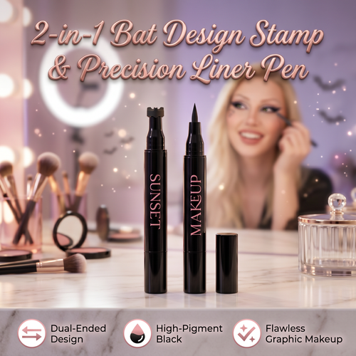 2-in-1 Bat Design Stamp & Precision Liner Pen