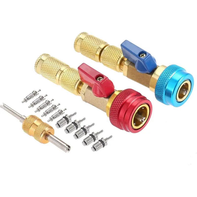 1 Set (High and low pressure valves + 1 wrench + 10 valve cores)
