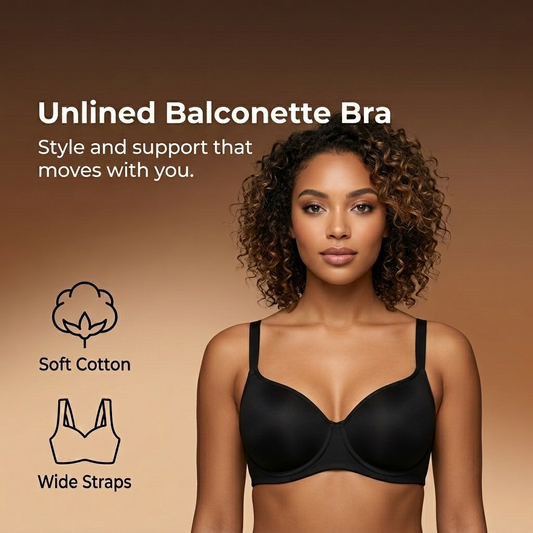 🩷Unlined Balconette Bra with Deep Gather & Lift✨