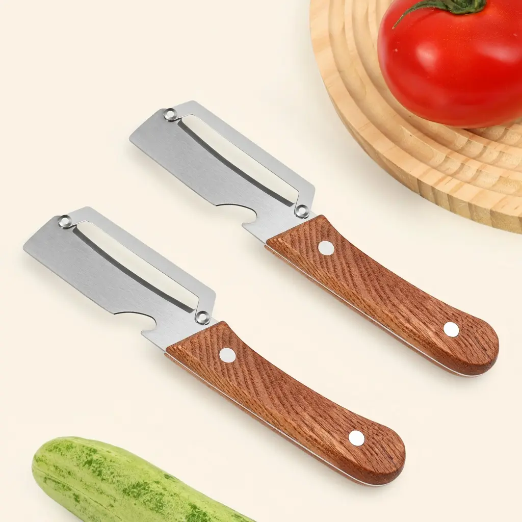 🔪🥬 2-in-1 Multi-Functional Scallion Slicer & Kitchen Peeler Tool ✨