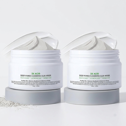 ✨ 3X Acid Deep Pores Cleansing Clay Mask - Unclog & Purify