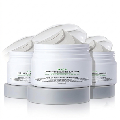 ✨ 3X Acid Deep Pores Cleansing Clay Mask - Unclog & Purify