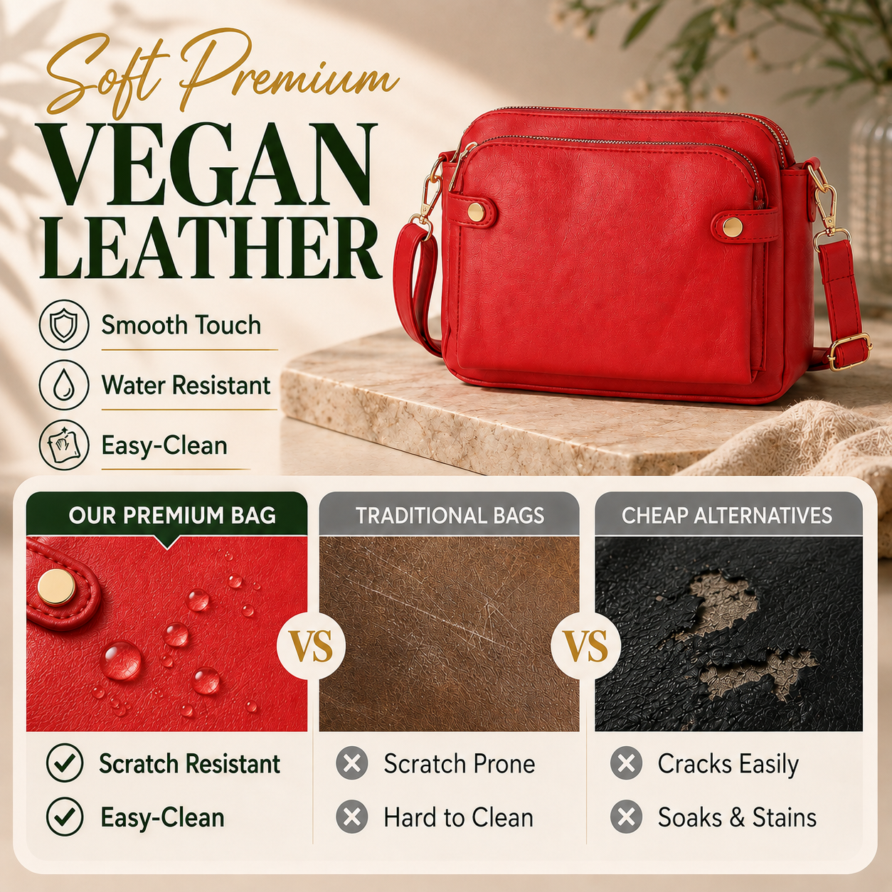 👜 Chic Multi-Pocket Crossbody Bag