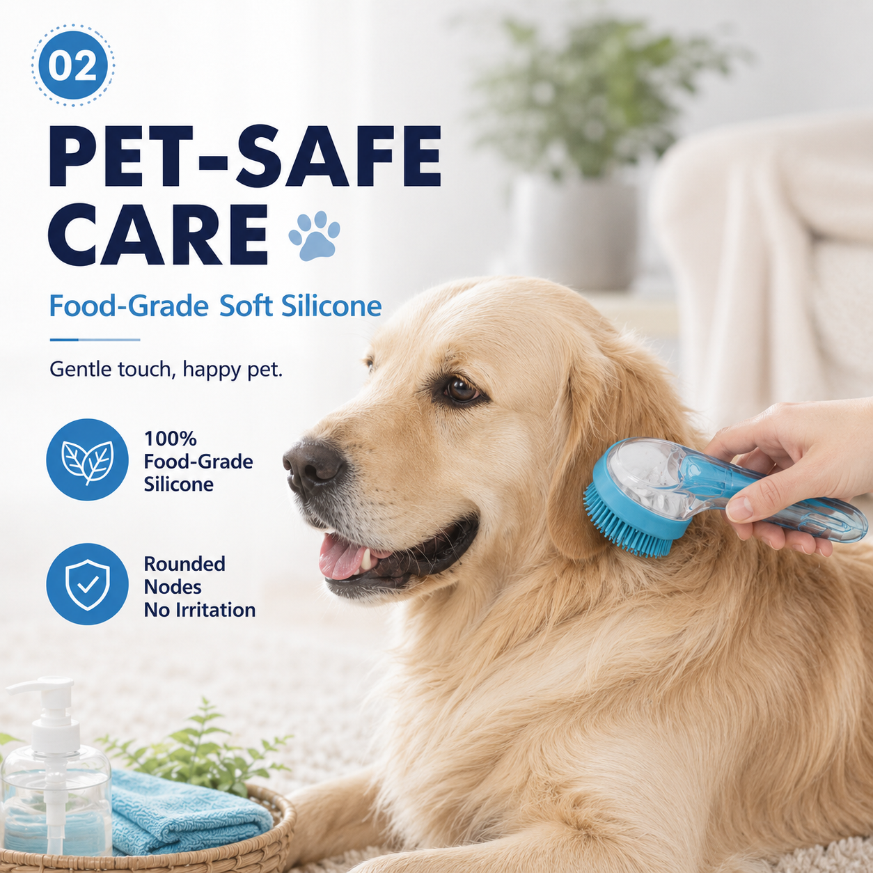 All-in-One Pet Bathing Shower Brush 🐾