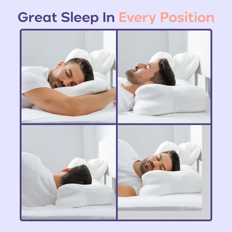 Ergonomic Cloud Pillow + FREE Cooling Pillowcase 🌙✨