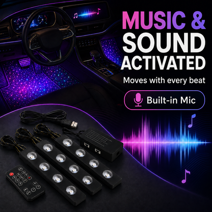 🌌 CosmicGlow 4-in-1 Car Starlight LED Kit