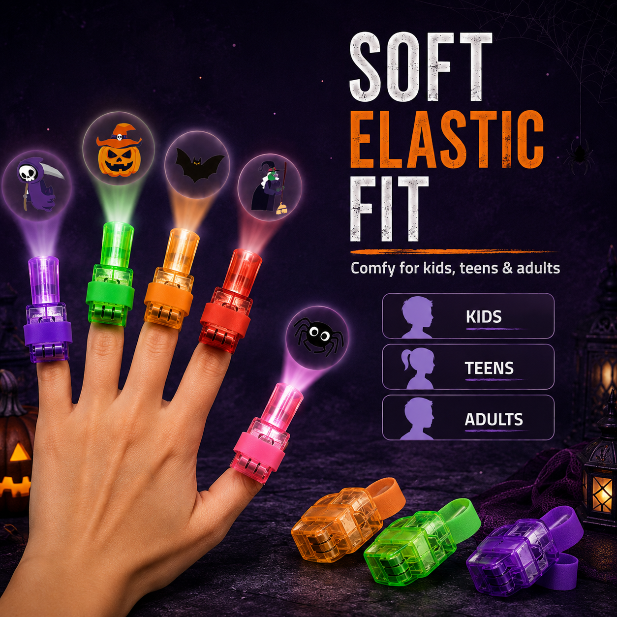 🎃 Spooky Pattern Finger Projector Lights (Set)
