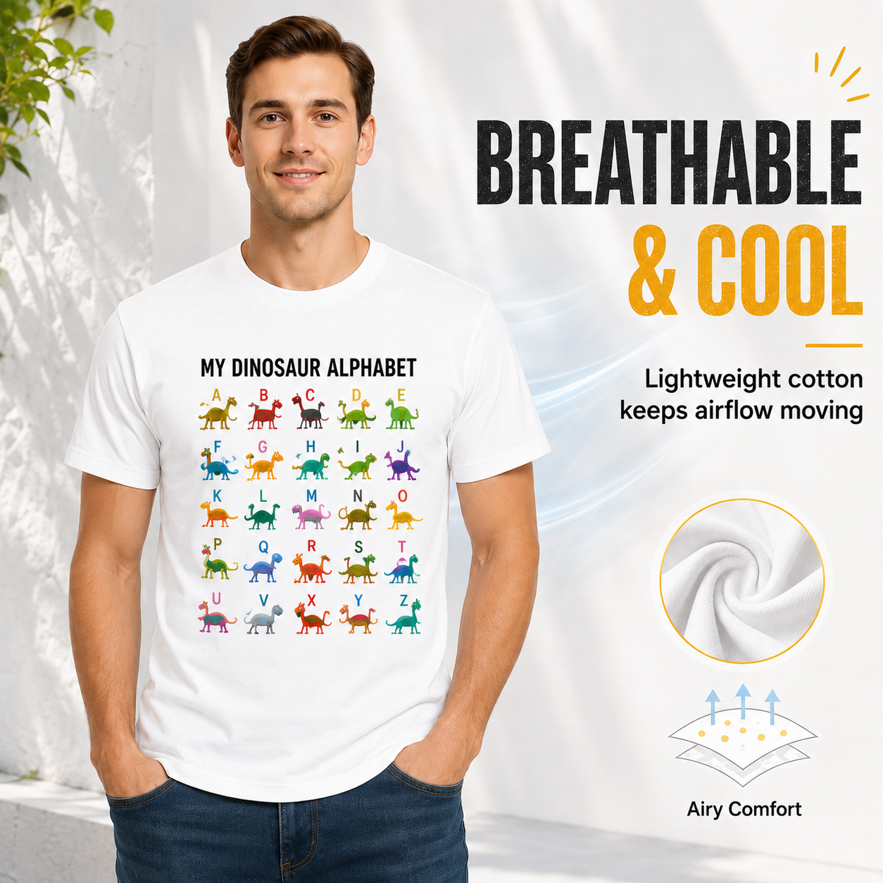 Dinosaur Alphabet Soft Cotton Tee