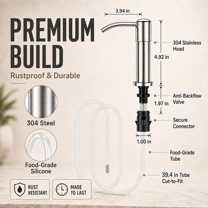 304 Stainless Steel Soap Dispenser Extension Tube Kit