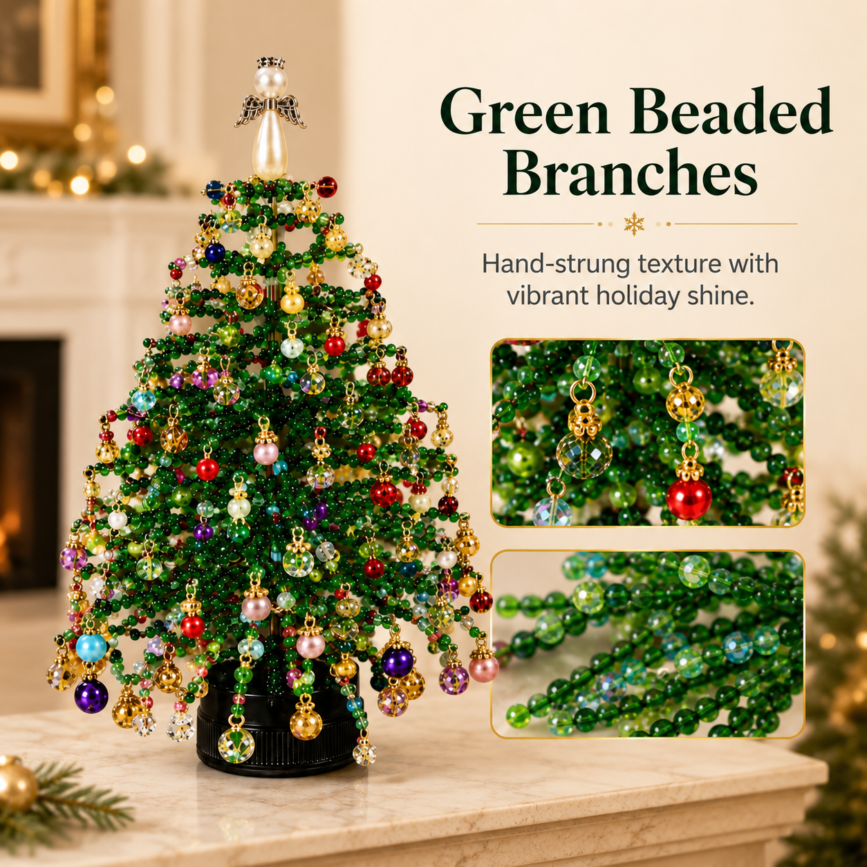🎄 Handcrafted Beaded Christmas Tree Decor