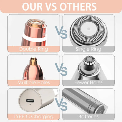 ✨ Smooth Skin in Seconds — 2 in 1 Facial & Eyebrow Hair Trimmer 💖