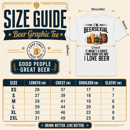 🍻 "I'm Beersexual" Graphic Tee | The Ultimate Beer Lover Tee