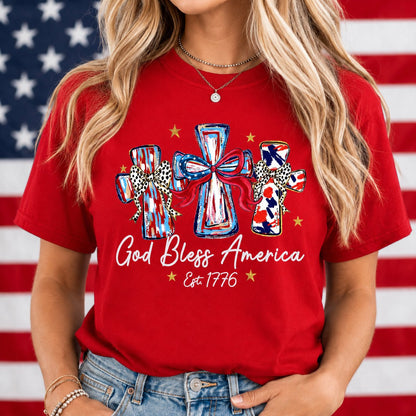 Vintage Washed "God Bless America" Faith & Freedom Tee
