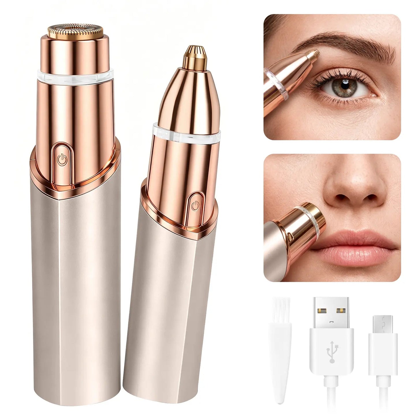 ✨ Smooth Skin in Seconds — 2 in 1 Facial & Eyebrow Hair Trimmer 💖