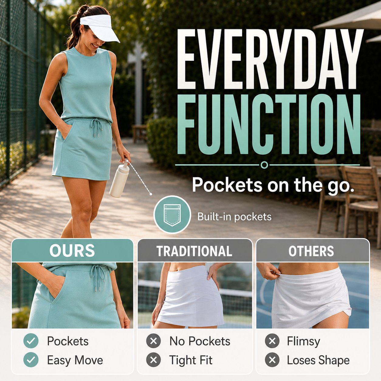 🌿 Versatile 2-Piece Active Skort Set for Women on the Go