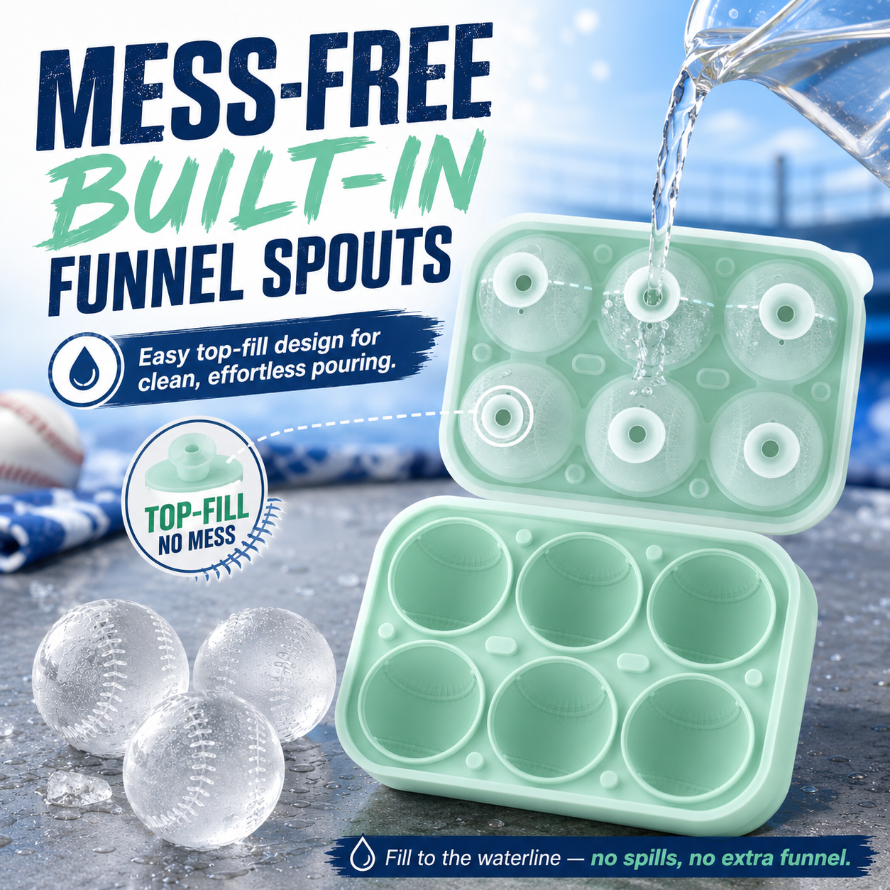 🍹 Cool Your Drinks! 3D Sports Ball Ice Mold