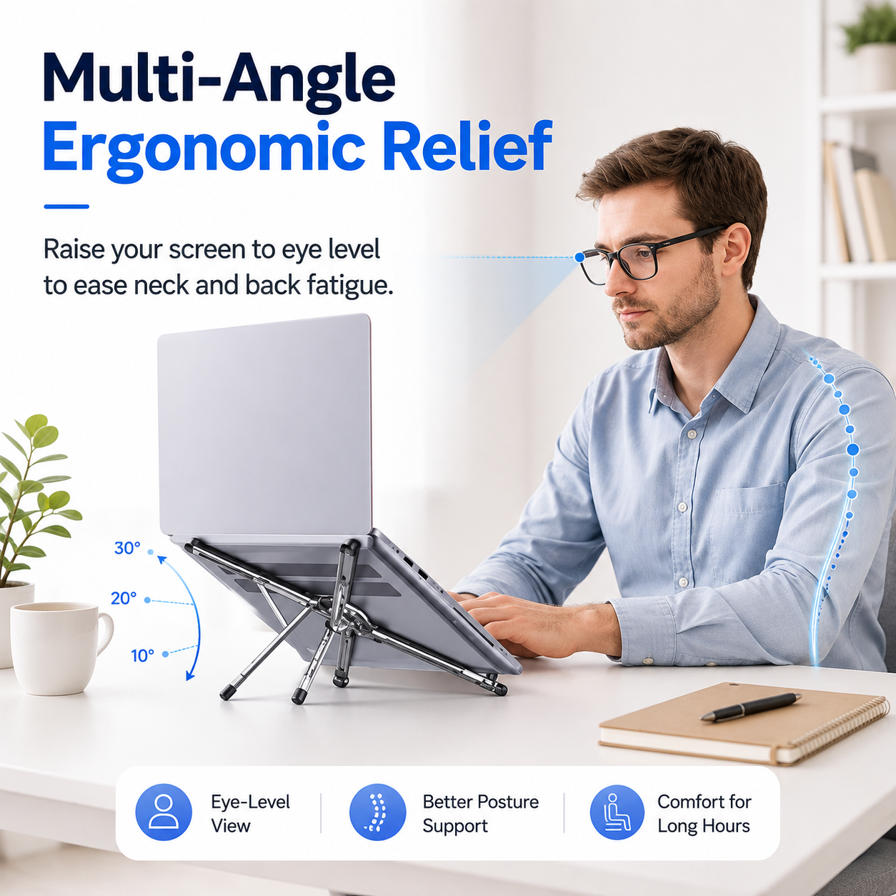 ⚡ Universal Magnetic Folding Tablet & Laptop Stand