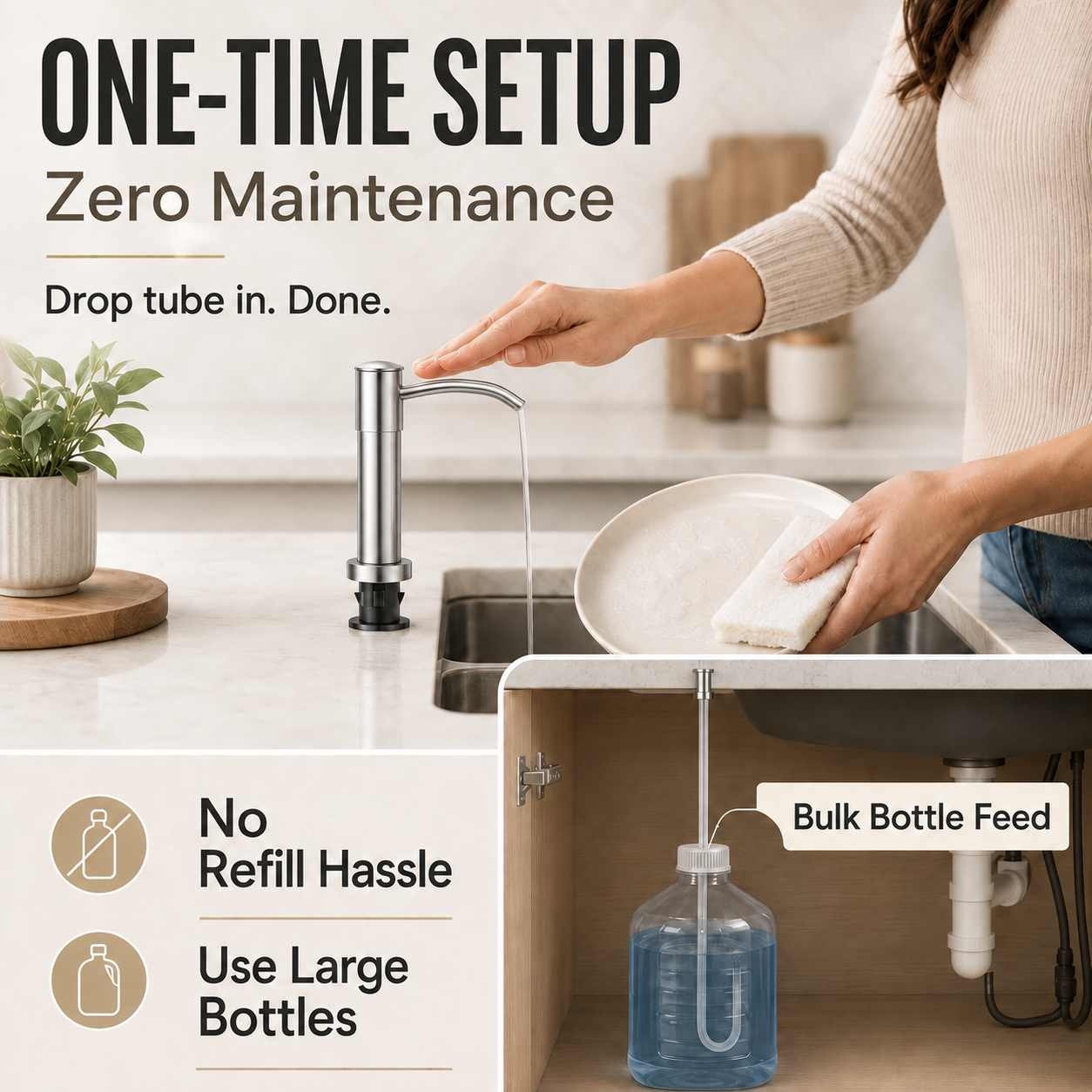304 Stainless Steel Soap Dispenser Extension Tube Kit