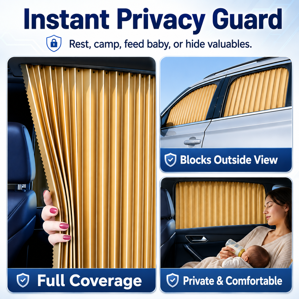 🚘 Retractable Sliding Car Window Sunshade