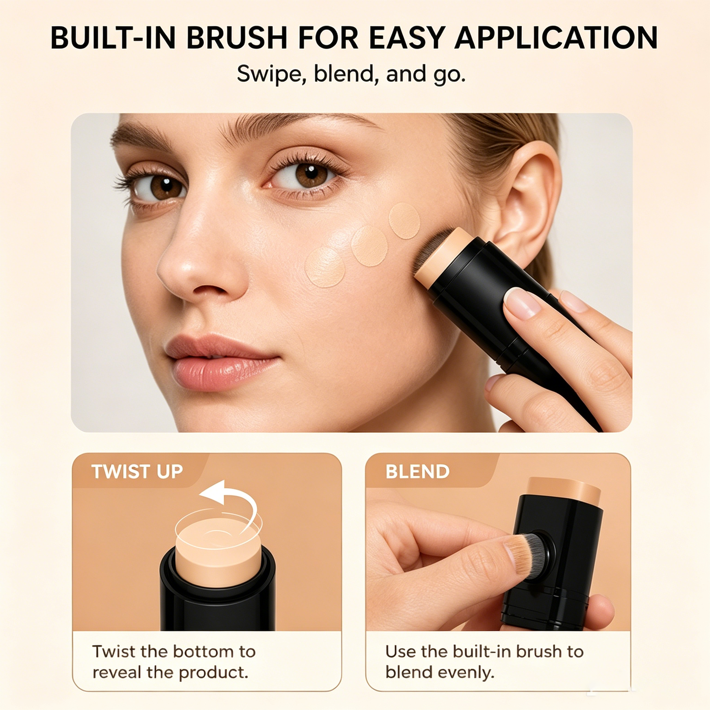 💄 2-in-1 Foundation Stick – Flawless Finish ✨