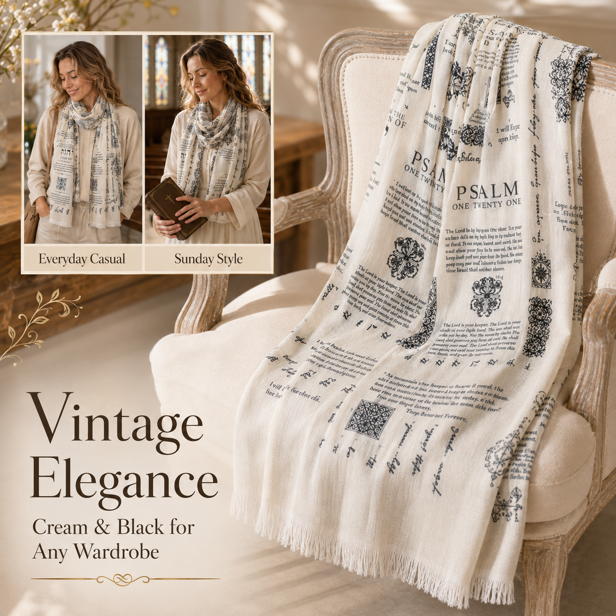✨ Carry His Word: Vintage Scripture Scarf
