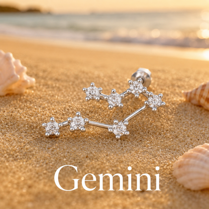 💫 12 Zodiac Constellation Studs - CZ Cartilage Piercing Jewelry