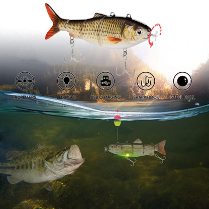 🎣Electric Robotic Fishing Lure with Auto-Swim & LED Attraction
