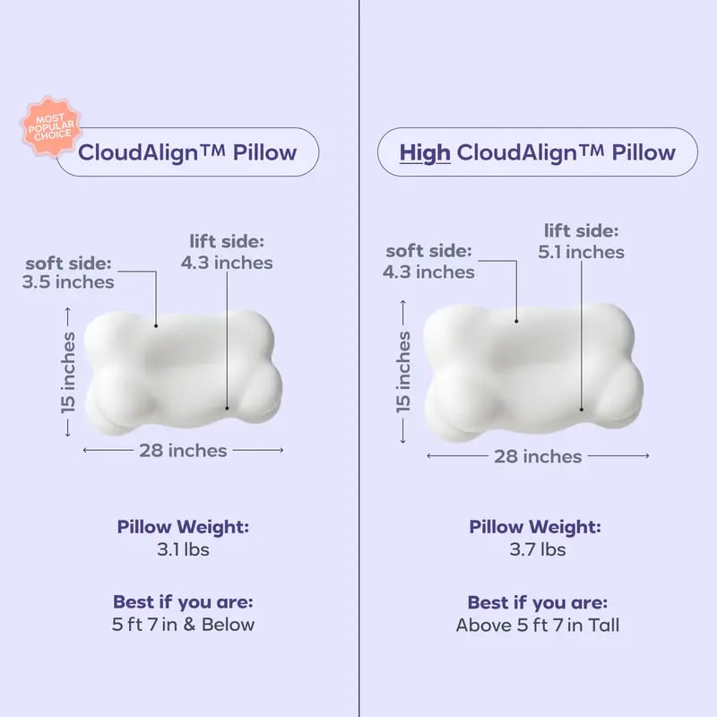 Ergonomic Cloud Pillow + FREE Cooling Pillowcase 🌙✨