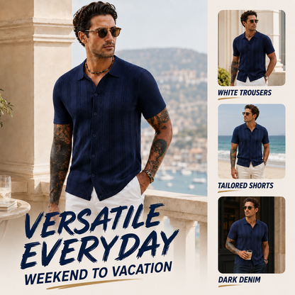 🧶 Textured Knit Polo | Effortless Everyday Style