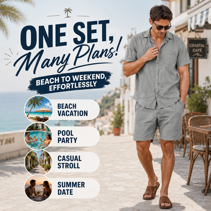 The Men's Resort Linen 2-Piece Matching Set🏖️