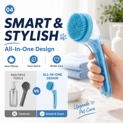 All-in-One Pet Bathing Shower Brush 🐾