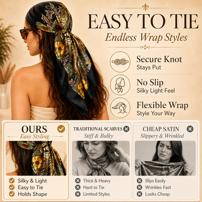 ✨ Vintage Silk Satin Head Scarf ✨