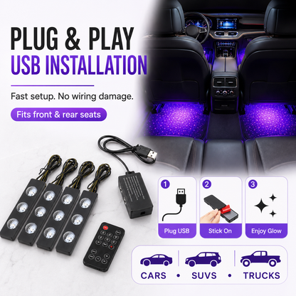 🌌 CosmicGlow 4-in-1 Car Starlight LED Kit