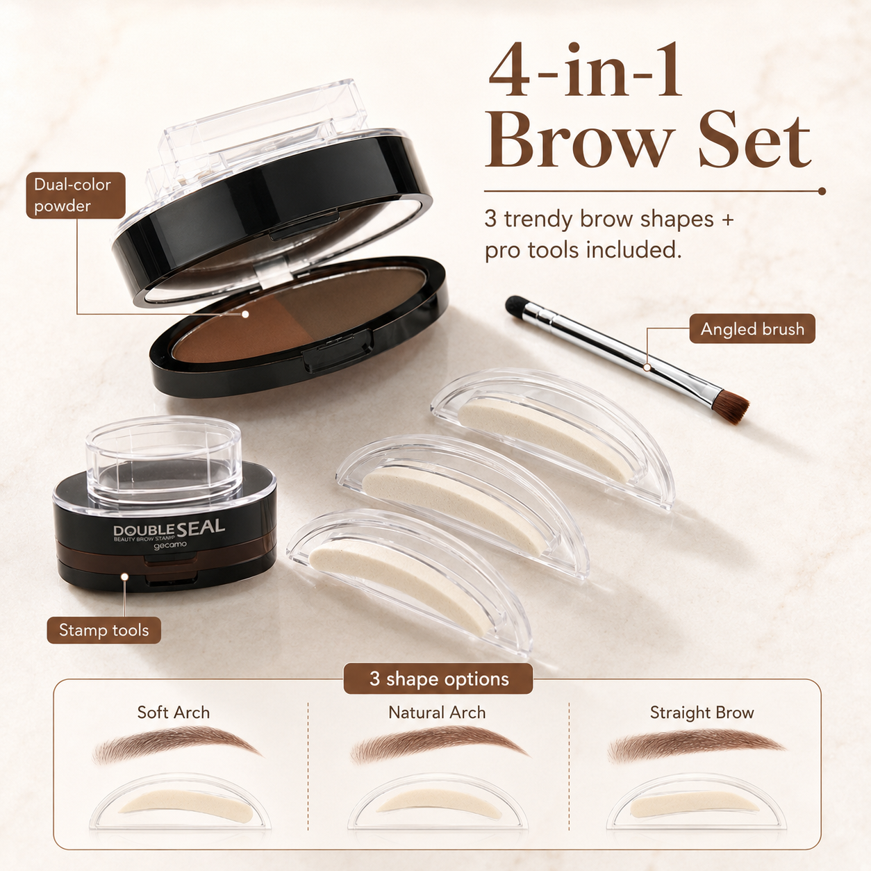 2-in-1 Dual Color Eyebrow Stamp Powder✨