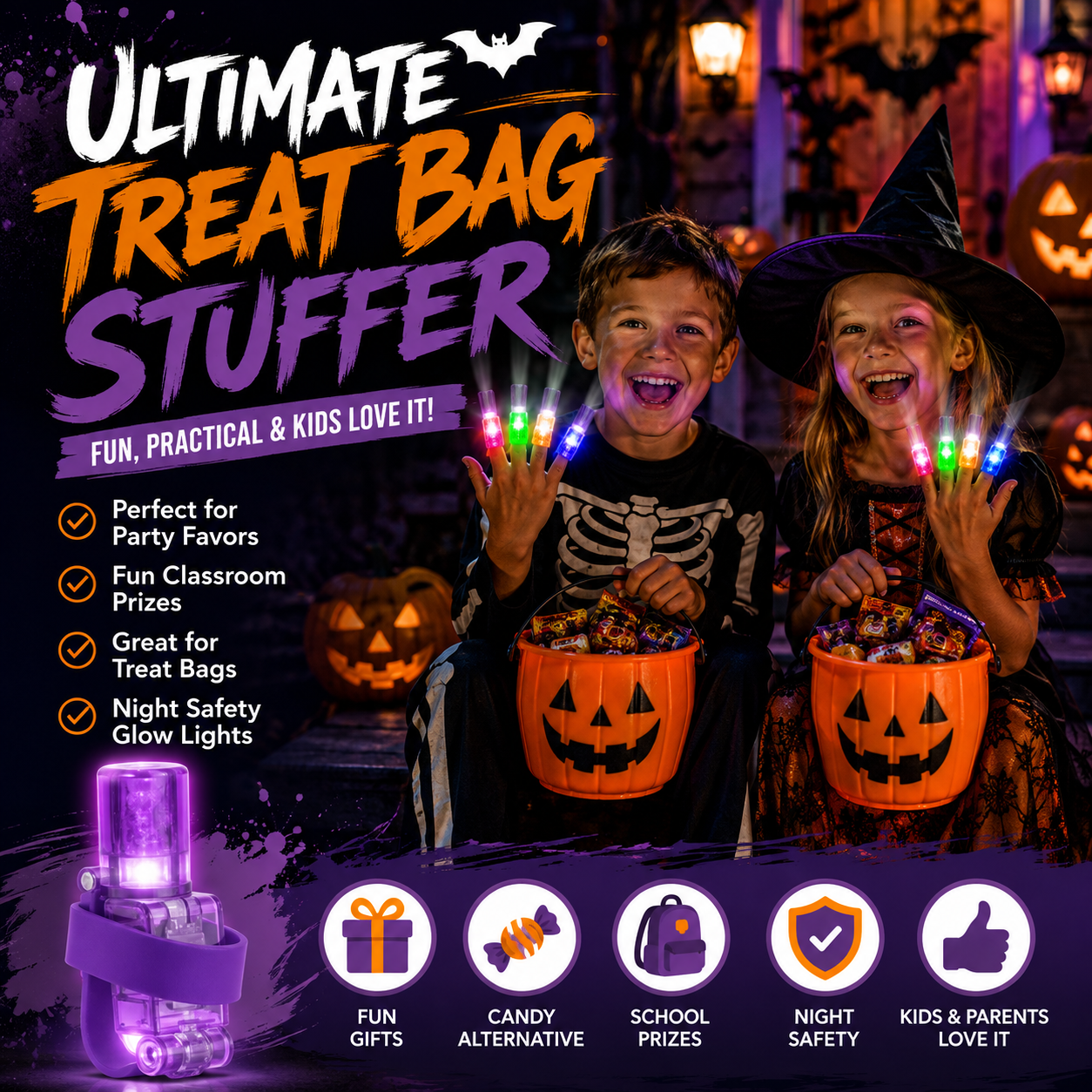 🎃 Spooky Pattern Finger Projector Lights (Set)