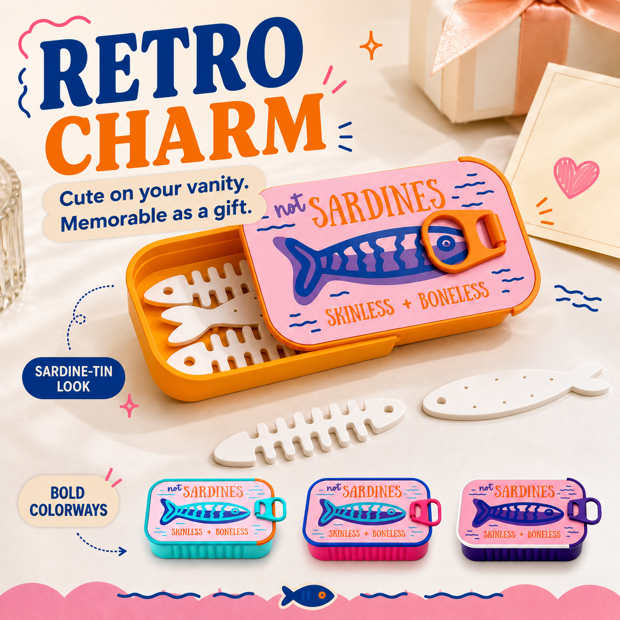 🐟 Sardine Can Daily Jewelry Case | Compact Mini Organizer 🐟