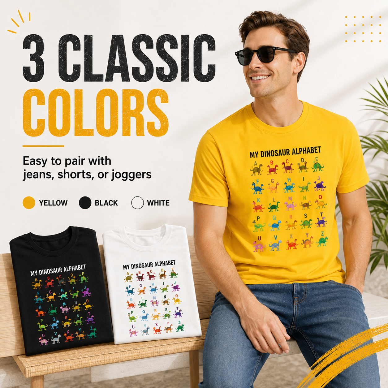 Dinosaur Alphabet Soft Cotton Tee