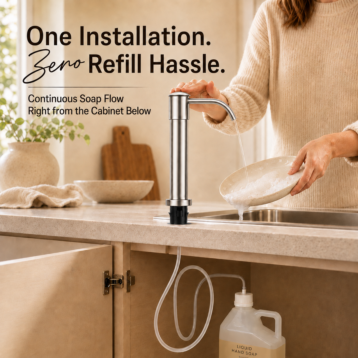 304 Stainless Steel Soap Dispenser Extension Tube Kit