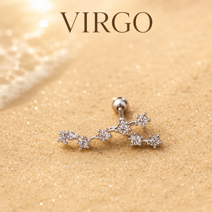 💫 12 Zodiac Constellation Studs - CZ Cartilage Piercing Jewelry