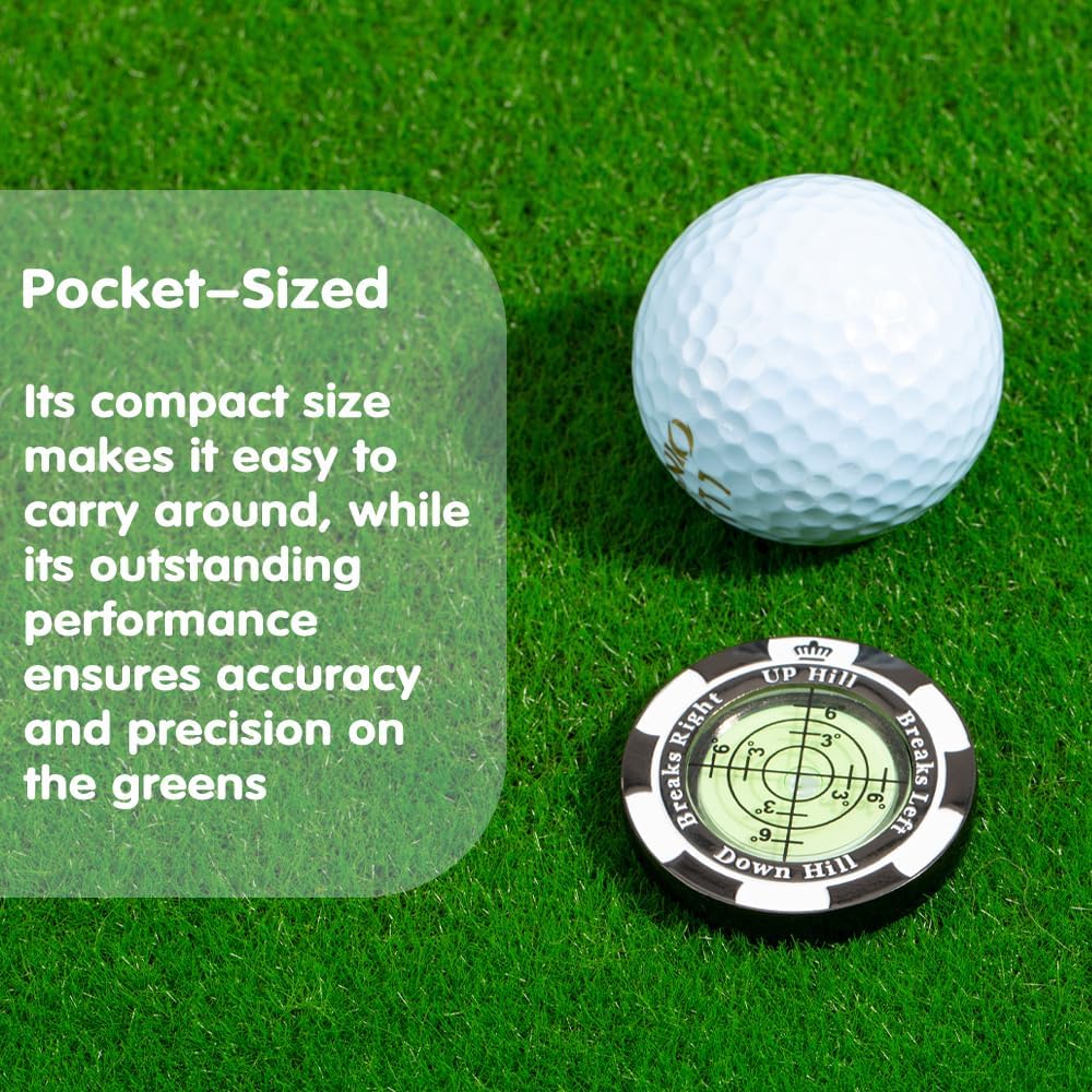 2-in-1 Golf Ball Marker & Precision Green Slope Reader Level