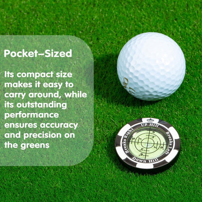 2-in-1 Golf Ball Marker & Precision Green Slope Reader Level