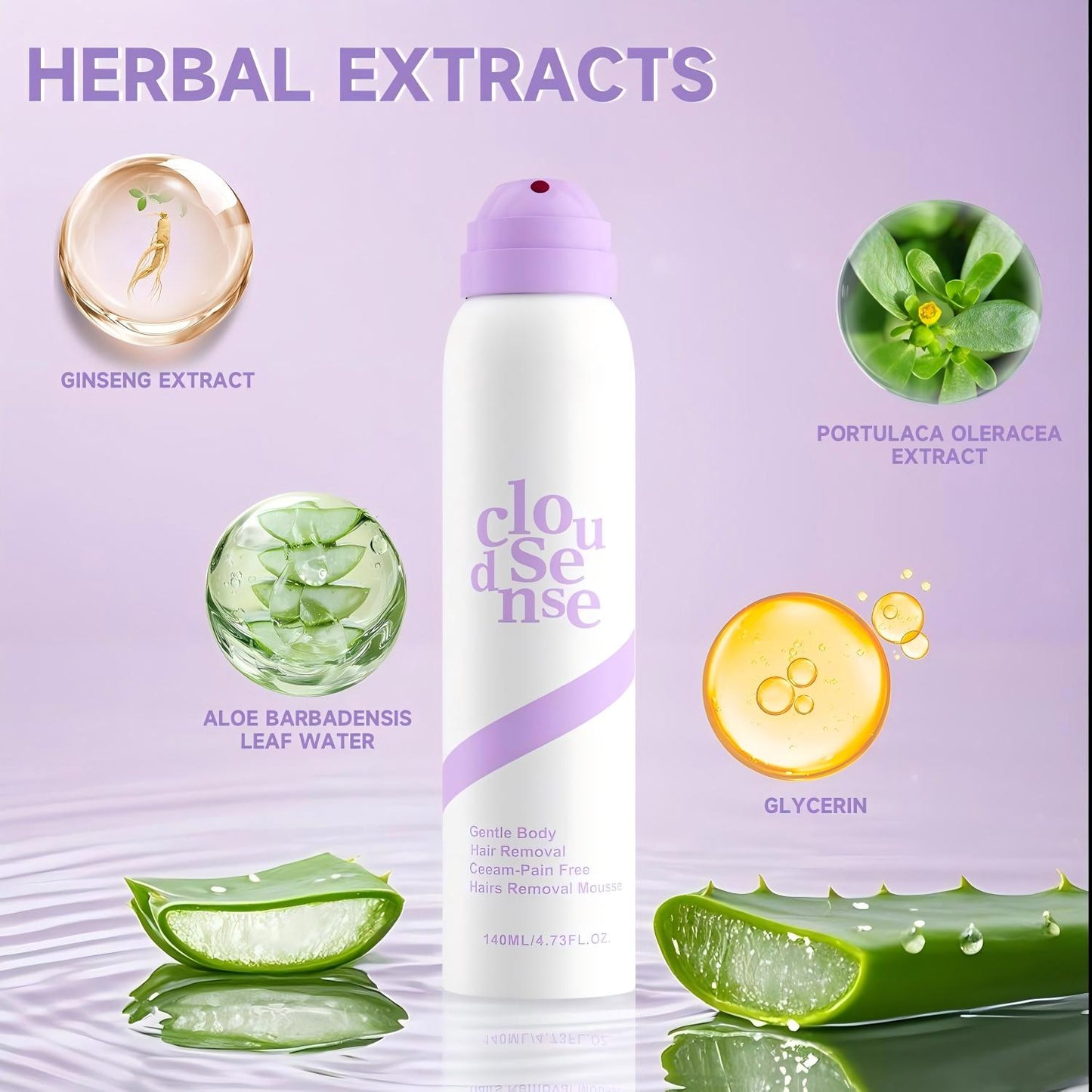 ⚡Pain-Free Hair Removal Spray with Aloe & Hyaluronic Acid | Citrus Scent