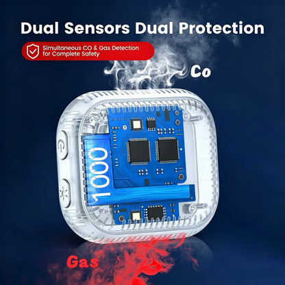🚨 Smart 6-in-1 Gas Detector – CO Smoke & Gas Leak Alarm With LCD Display