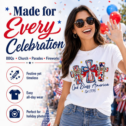 Vintage Washed "God Bless America" Faith & Freedom Tee